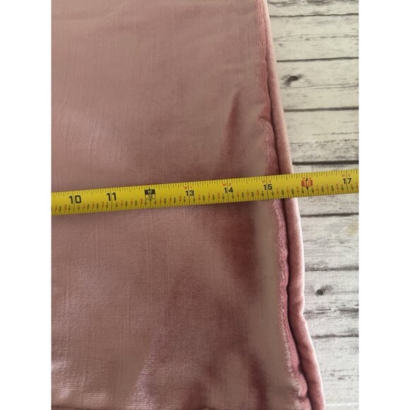 Vintage Pink Velvet Decorative Pillow Cover Mid Century Modern 16” Square - Picture 4 of 5